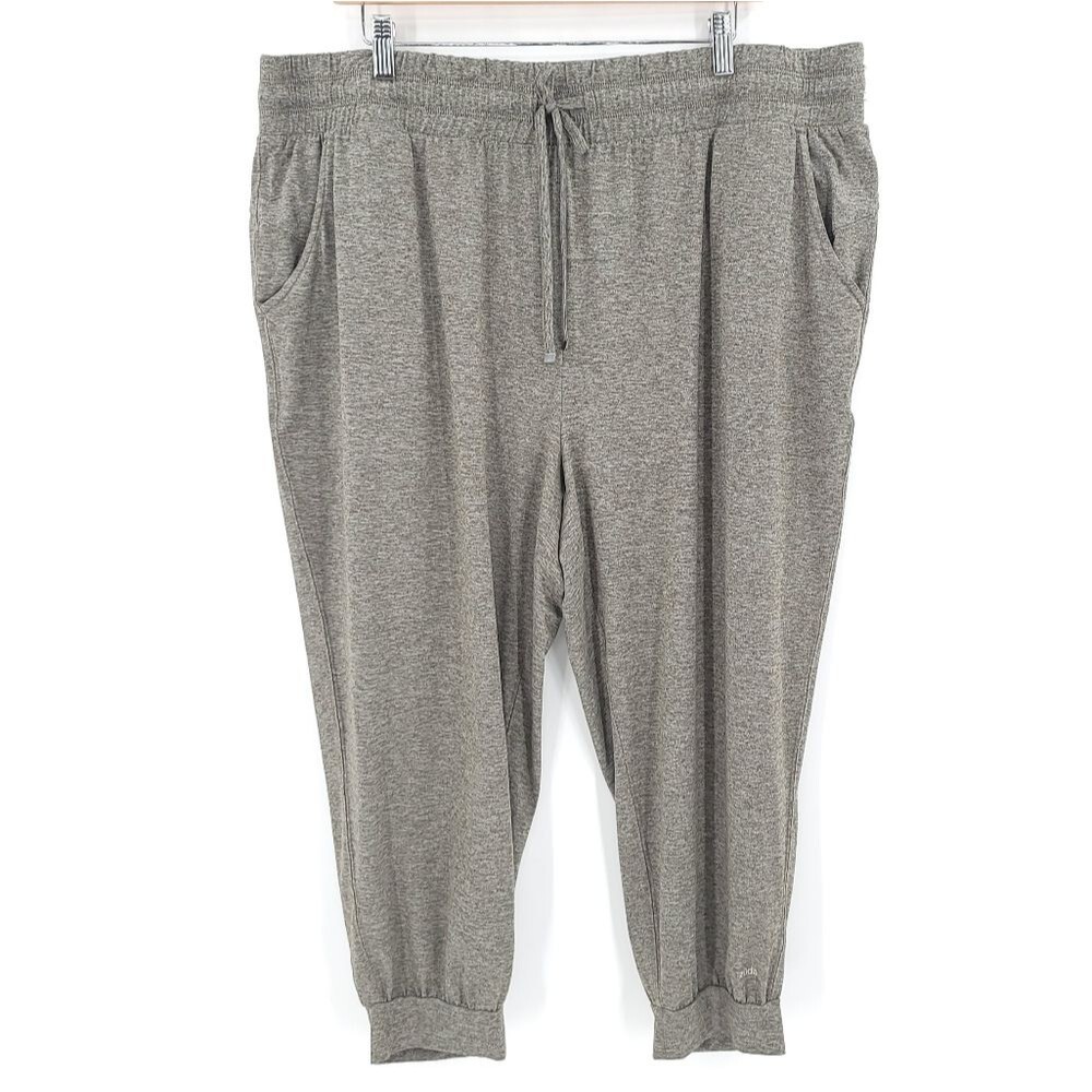 Zuda Z-Cool Cropped Joggers Women Pockets Heather Gray Size 1X Activewear